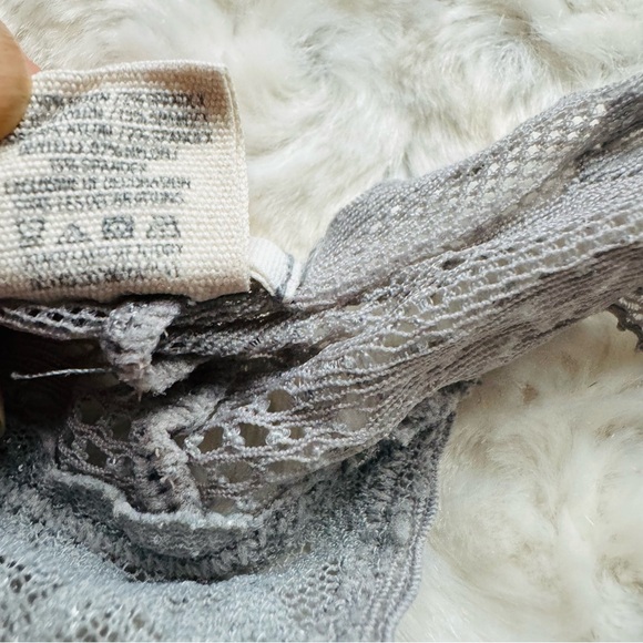 Aerie Cotton Thong Gray Lace Underwear Undies Panties Size Small - Picture 6 of 6